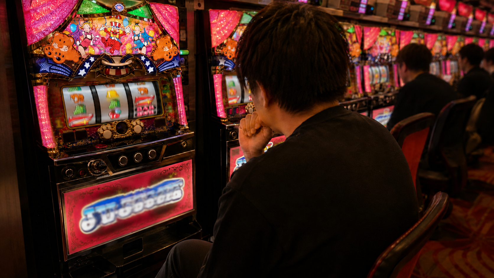 遊技前にカウンターとメモ帳を準備するプレイヤーの手元