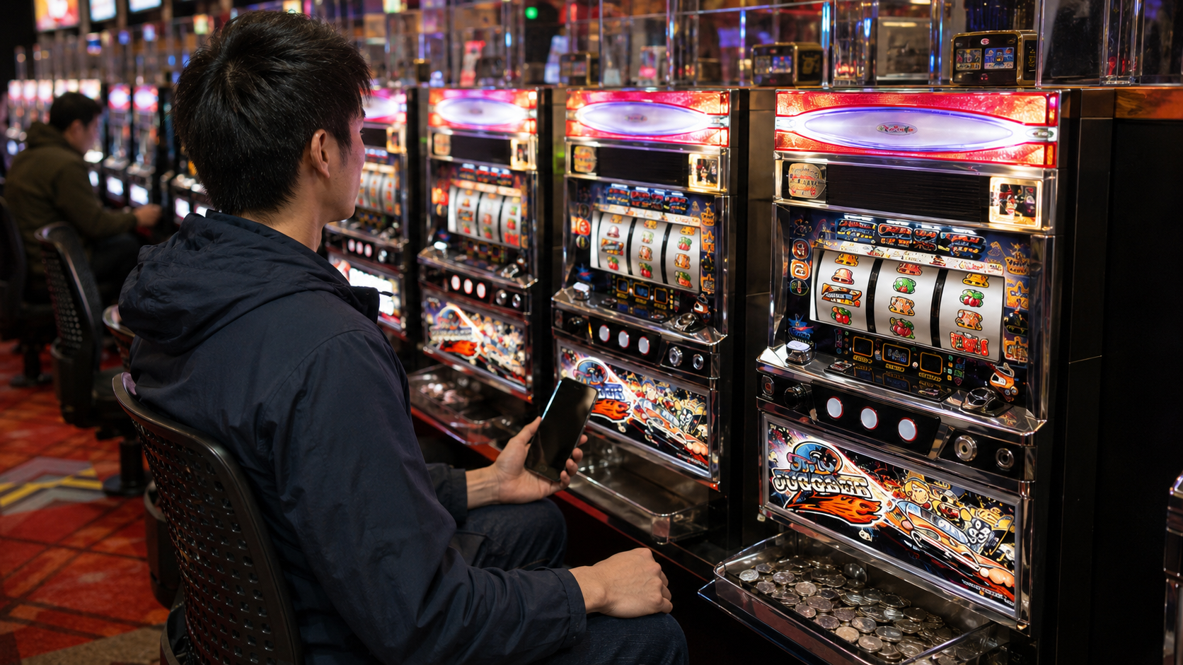 遊技を止めて続行か終了かを冷静に判断する遊技者