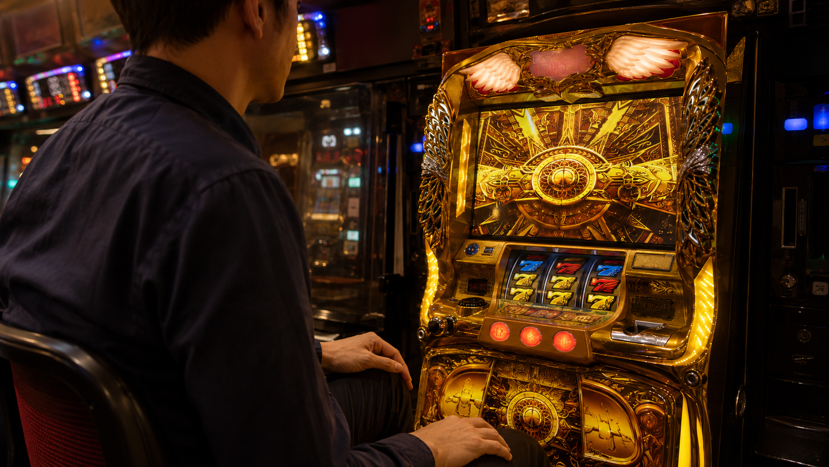 GG終了後の画面とランプを確認してやめどきを判断するプレイヤー
