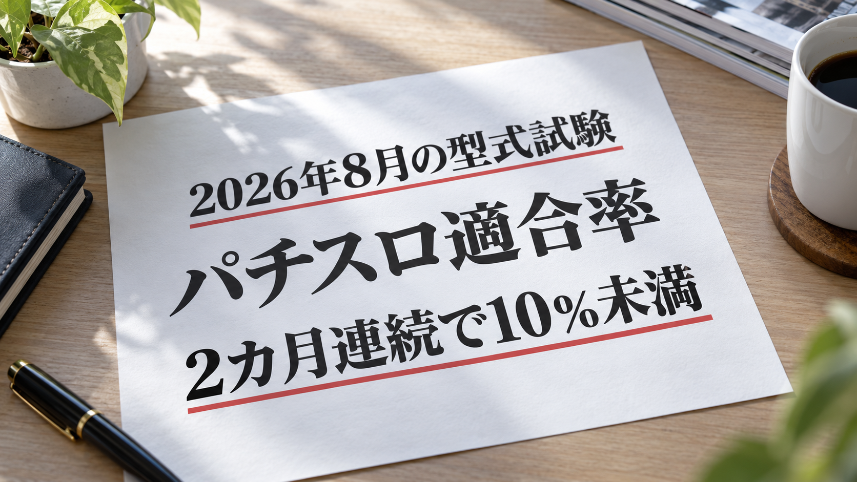 パチスロ適合率が2カ月連続で10%未満と記された編集資料